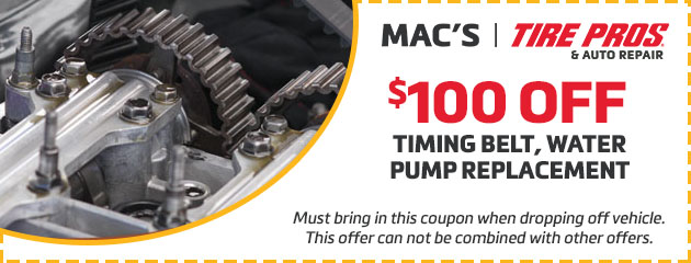 $100 off Timing Belt, Water Pump Replacement 